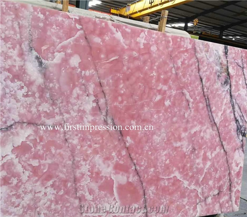 Luxury New Polished Pink Onyx Slabs and Tiles/Wall Cladding for Vanity Top/Bathroom Top/A Grade and High Polished Degree/Own Factory/Natural Stone for Hotel Use Bright Natural Stone/Big Slab Onyx