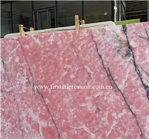 Luxury New Polished Pink Onyx Slabs and Tiles/Wall Cladding for Vanity Top/Bathroom Top/A Grade and High Polished Degree/Own Factory/Natural Stone for Hotel Use Bright Natural Stone/Big Slab Onyx