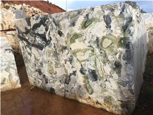 White Beauty Green Blocks/Green Black White Marble Blocks/Beauty White/Ice Connect Marble/Ice Green/Block/Slabs/Tiles/Cut to Size