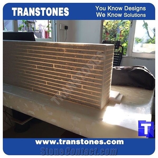 Hot Sale Computer Table with Alabaster Stone Panel