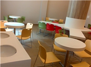 Pure White Quartz Acrylic Stone Round Table,Solid Surface Interior Furniture Cafe Table,Meeting Desk