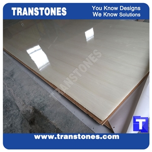 Solid Surface Bianco Perlino Artificial Marble Stones Slabs Tile Polished for Walling,Flooring,Kitchen Bathroom Design Glass Stone Material