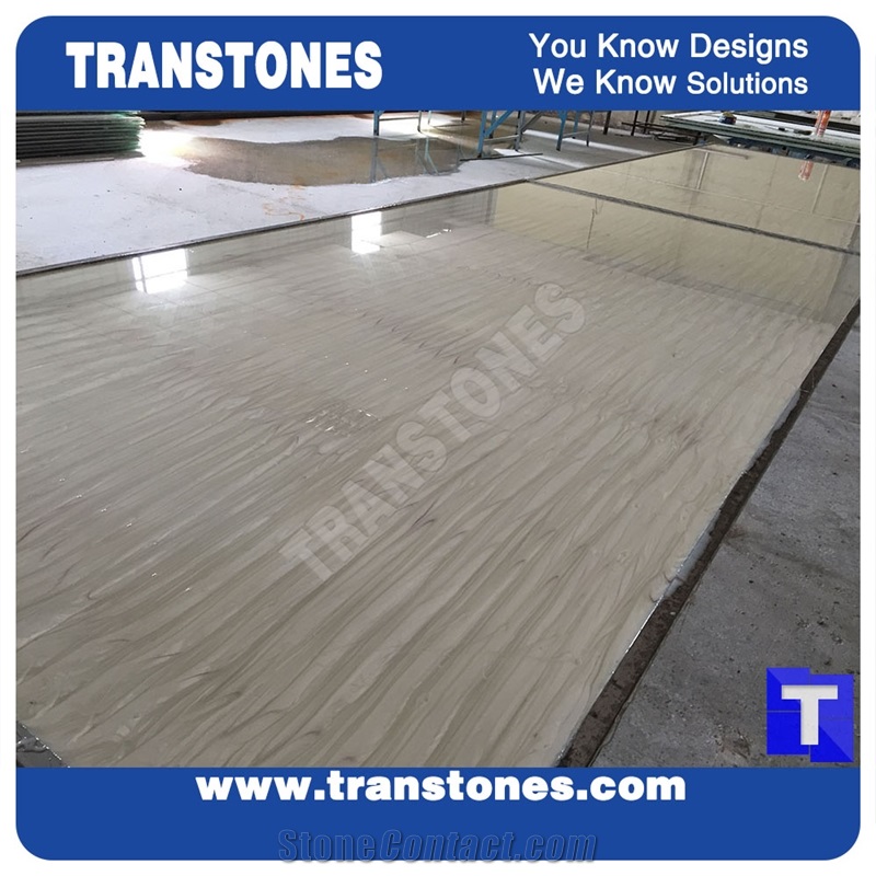 Solid Surface Bianco Perlino Artificial Marble Stones Slabs Tile Polished for Walling,Flooring,Kitchen Bathroom Design Glass Stone Material