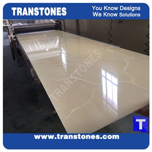 Solid Surface Faux Lemon Artificial Onyx High Gloss Polished Slabs Tile for Wall,Flooring Countertop,Interior Building Material Glass Stone Translucent
