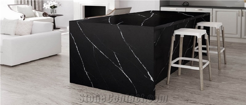 Solid Surface Nero Marquina Tiles Floor Covering,Wall Cladding Panel,Black Artificial Marble Sheet Slab for Interior Furniture,Corian Stones