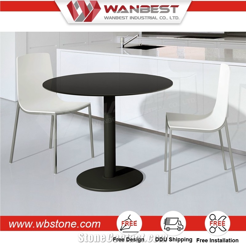 Cheap Acrylic Portable Circle Restaurant Cafe Dining Table Design