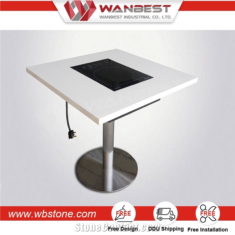 Cheap Acrylic Portable Circle Restaurant Cafe Dining Table Design