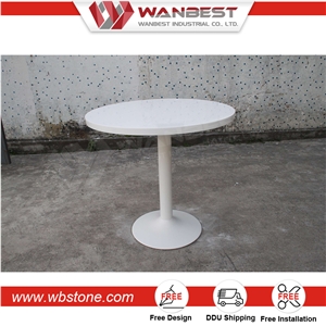 Industrial Square Shaped White Acrylic Small Size Home Fast Food Dining Table