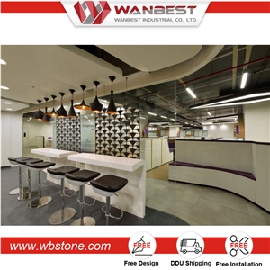 Industrial Square Shaped White Acrylic Small Size Home Fast Food Dining Table