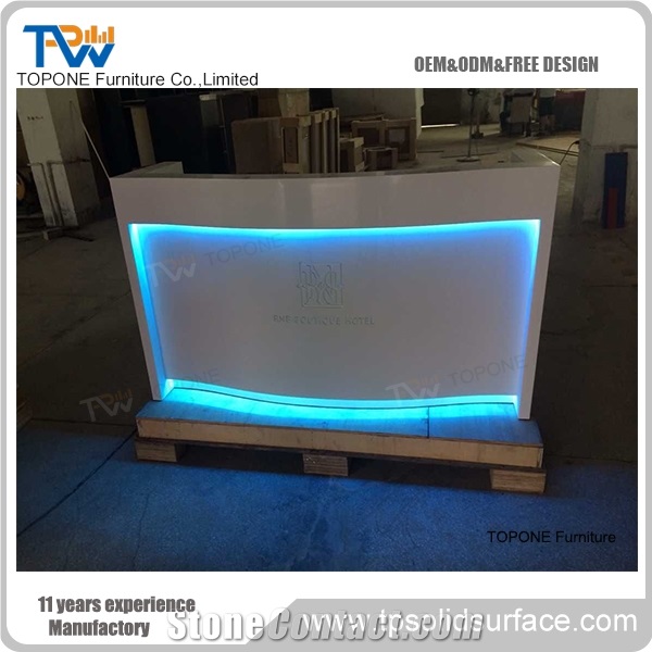2017 New Design China Factory Supply Cheap Price Artificial Marble Stone Salon Reception Counter Top Design, Interior Stone Acrylic Solid Surface Modern Salon Reception Desk Tops Design