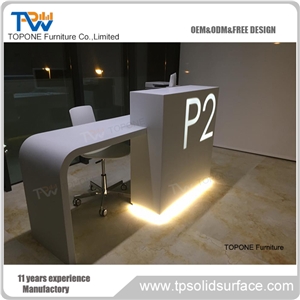 2017 New Design China Factory Supply Cheap Price Artificial Marble Stone Salon Reception Counter Top Design, Interior Stone Acrylic Solid Surface Modern Salon Reception Desk Tops Design