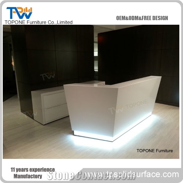 2017 New Design China Factory Supply Cheap Price Artificial Marble Stone Salon Reception Counter Top Design, Interior Stone Acrylic Solid Surface Modern Salon Reception Desk Tops Design