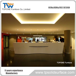 2017 New Design Curved Artificial Marble Stone Reception Desk Tops Design, Interior Stone Acrylic Solid Surface Curved Reception Desk Tops Design, Interior Stone Curved Office Furniture