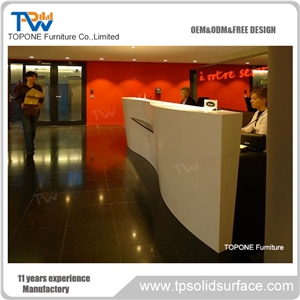 2017 New Design Curved Artificial Marble Stone Reception Desk Tops Design, Interior Stone Acrylic Solid Surface Curved Reception Desk Tops Design, Interior Stone Curved Office Furniture