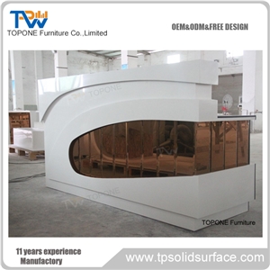 2017 New Design Curved Artificial Marble Stone Reception Desk Tops Design, Interior Stone Acrylic Solid Surface Curved Reception Desk Tops Design, Interior Stone Curved Office Furniture
