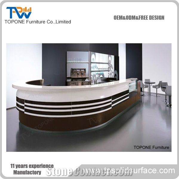 Artificial Marble Stone Restaurant Bar Counter Table Tops Design, Interior Stone Acrylic Solid Surface Restaurant Bar Table Counter Tops Design, Interior Stone Restaurant Furniture for Sale
