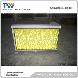 Artificial Marble Stone Restaurant Bar Counter Table Tops Design, Interior Stone Acrylic Solid Surface Restaurant Bar Table Counter Tops Design, Interior Stone Restaurant Furniture for Sale