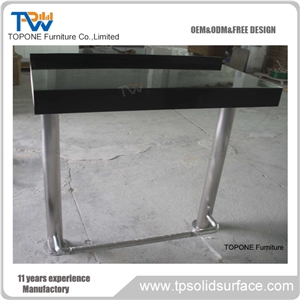 Black Artificial Marble Stone Wine Bar Counter Bar Table Design, Black Color Interior Stone Acrylic Solid Surface Bar Table Tops, Interior Stone Bar Furniture for Sale Black Artificial Marble Stone Wine Bar Counter Bar Table Design, Black Color Interior Stone Acrylic Solid Surface Bar Table Tops, Interior Stone Bar Furniture for Sale