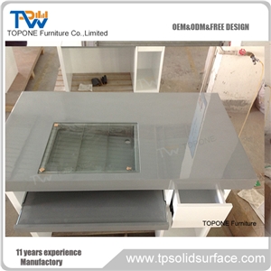 Modern Design Artificial Marble Stone Latest Office Table Tops Designs Interior Stone Acrylic Solid Surface Office Counter Tops Design, Interior Stone Office Furniture for Sale