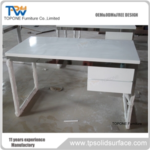 Modern Design Artificial Marble Stone Latest Office Table Tops Designs Interior Stone Acrylic Solid Surface Office Counter Tops Design, Interior Stone Office Furniture for Sale