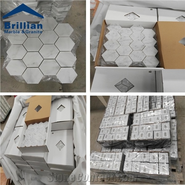 Marble Mosaic Tile 15*15*8, Marble Mosaic Tile 15*15*4, White Marble Mosaic Tile, Grey Marble Mosaic Tile, Polished Surface, Garden & Balcony Marble Mosaic, Kitchen Marble Mosaic, Elevator Mosaic