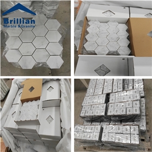 Marble Mosaic Tile 15*15*8, Marble Mosaic Tile 15*15*4, White Marble Mosaic Tile, Grey Marble Mosaic Tile, Polished Surface, Garden & Balcony Marble Mosaic, Kitchen Marble Mosaic, Elevator Mosaic
