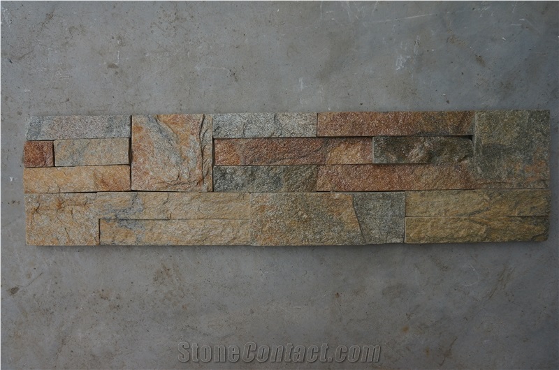B Type Rusty Quartzite (Gc-105 Straight Side-5 Row) Culture Stone/Stone Veneer/Wall Stone/ Natural Quartzite