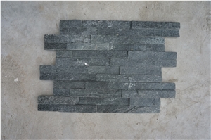 China Black Quartzite (Gc-101t-Z/S Shape) /Thin Stone/ Culture Stone/Stone Veneer/Wall Stone/ Natural Slate