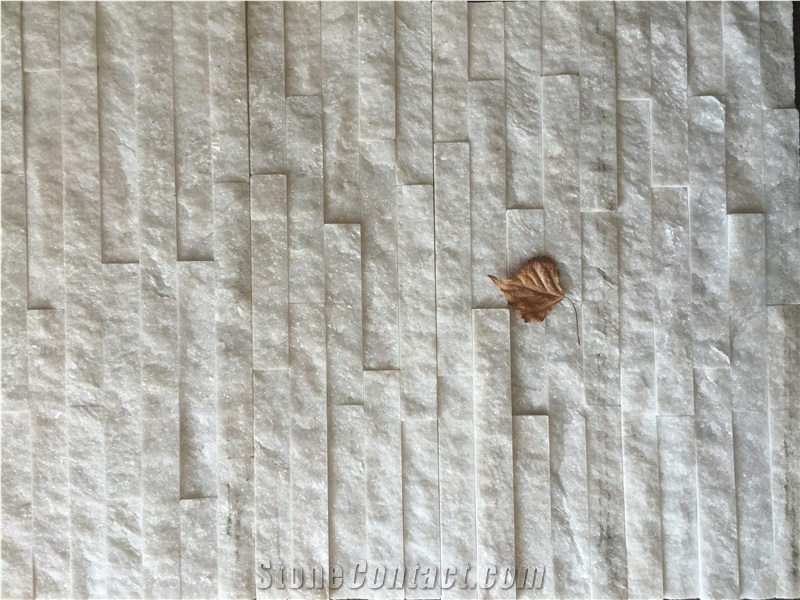 Pure White Quartzite (Gc-103 Z/S Shape) / 5 Rows/Culture Stone/Stone Veneer/Wall Stone/ Natural Quartzite