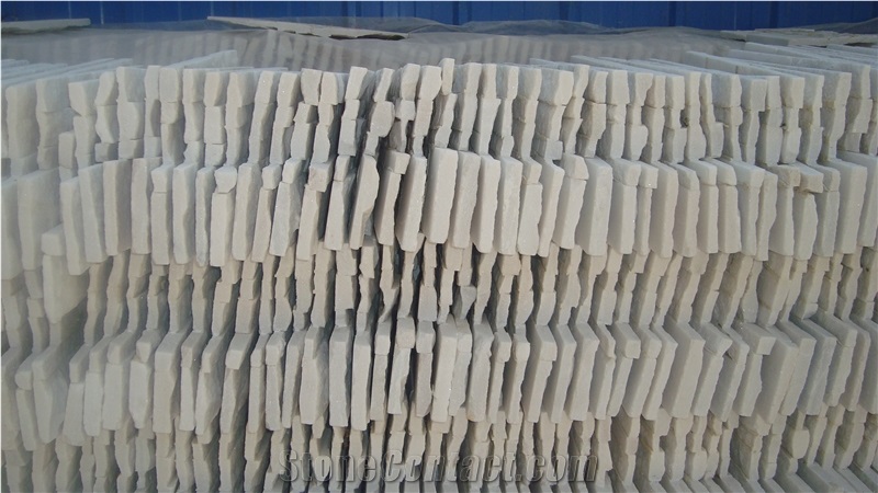 Pure White Quartzite (Gc-103 Z/S Shape) / 5 Rows/Culture Stone/Stone Veneer/Wall Stone/ Natural Quartzite