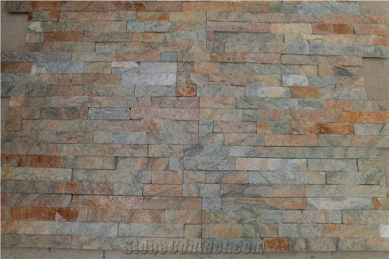 Rusty Quartzite (Gc-105 Straight Side - 4 Row) Culture Stone/Stone Veneer/Wall Stone/ Natural Quartzite