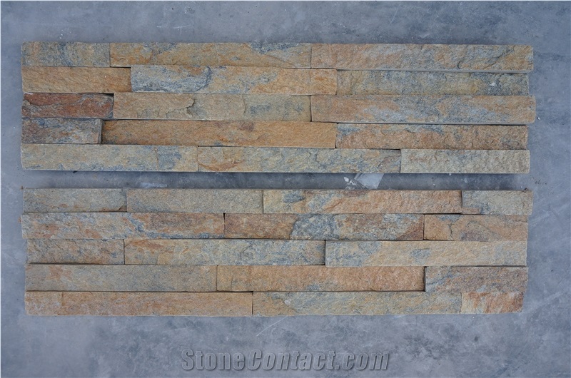 Rusty Quartzite (Gc-105 Straight Side-5 Row) Culture Stone/Stone Veneer/Wall Stone/ Natural Quartzite