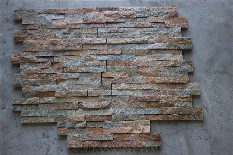 Rusty Quartzite (Gc-105t Z/S Shape-4 Rows) /Thin Stone/ Culture Stone/Stone Veneer/Wall Stone/ Natural Slate