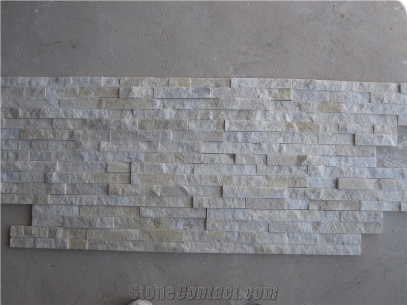 White Quartzite (Gc-102-Z/S Shape) / 4 Rows/Culture Stone/Stone Veneer/Wall Stone/ Natural Quartzite