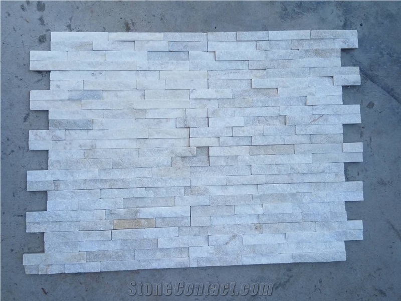 White Quartzite (Gc-102t S Shape) /Thin Stone/ Culture Stone/Stone Veneer/Wall Stone/ Natural Slate