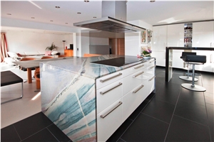 Azul Imperial Quartzite Kitchen Countertops