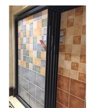 Acrylic Stand Spinning Ceramic Tile Racks Wing Tile Sample Stands Metal Floor Tile Display Rack Ceramic Floor Display for Ceramic Marble Granite Limestone Quartz Mosaic Building Materials