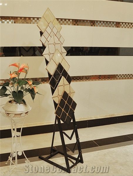 Blue-Marble Display Stand Racks Sandstone Flower Stand Racks Black-Galaxy-Granite Display Racks Granite Sample Displays