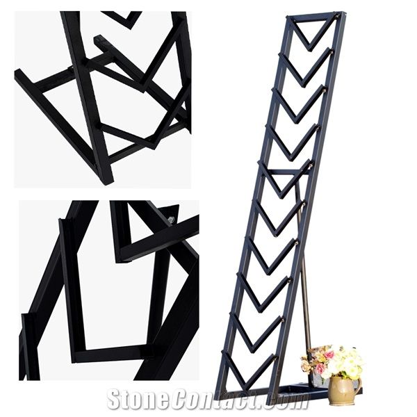 Ceramic Tile Display Racks Metal Tile Display Stand Racks Stone Sample Display Racks White-Marble Display Stand Racks
