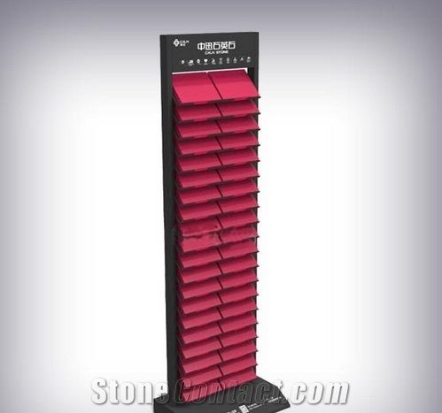 Complete Show Tile /Stone/Mosaic Metal Display Rack Stand Promotional Floor Sample Display Rack with Logo Printed Worktop Ceramic Tile Display Stand