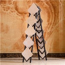 Countertops Display Stand Racks Quartz Displays Waterfall Slab Racks Ceramic Display Racks Marble Displays Slab Display Stands 14.White-Onyx Waterfall Displays Marble-Stairs Display Stand Racks Ceram