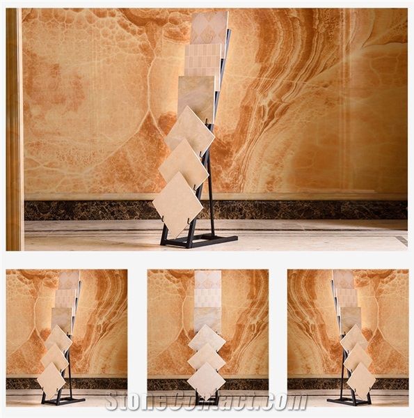 Floor Tile Sample Frame Rotating Tile Ceramic Racks Metal Floor Waterfall Tile Display Wing Tile Sample Stands for Ceramic Marble Granite Limestone Quartz Mosaic