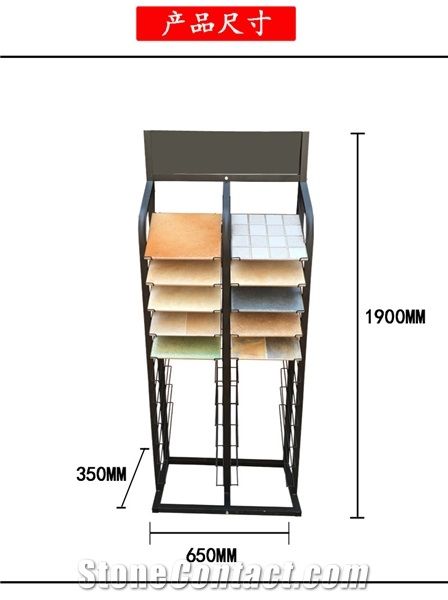 Floor Tile Sample Racks Spinning Tile Sample Shelf Metal Floor Ceramic Tile Display Stands Metal Showroom Tile Display Wing Tile Sample Stands for Ceramic Marble Granite Limestone