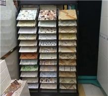 Floor Tile Sample Shelf Spinning Ceramic Tile Racks Metal Floor Ceramic Tile Display Frame Ceramic Tile Sample Board for Ceramic Marble Granite Limestone Quartz Mosaic Building Materials