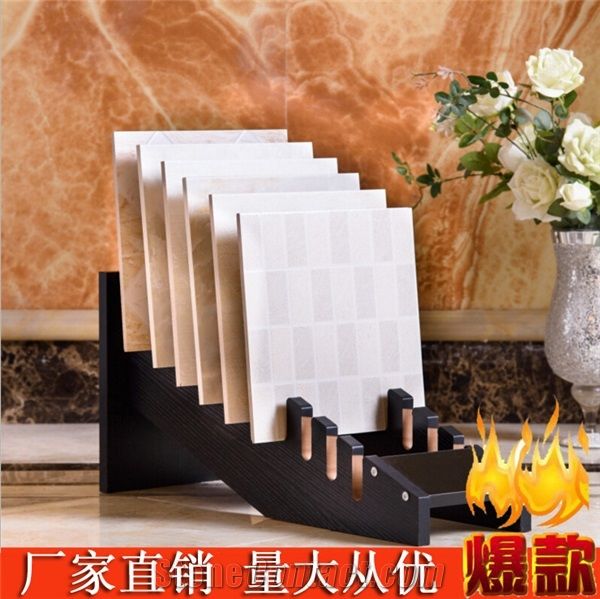Floor Tile Sample Stands Rotating Tile Sample Shelf Metal Floor Ceramic Racks Metal Showroom Tile Display for Ceramic Marble Granite Limestone Quartz Mosaic Building Materials