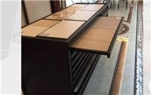 Limestone Shelf White-Onyx Display Stand Racks Ceramic Display Racks Quartz Sample Board Display Stands Ceramic Tile Display Racks