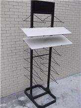 Limestone Shelf White-Onyx Display Stand Racks Waterfall Quartz Sample Board Display Stands Ceramic Tile Display Racks Countertops Displays