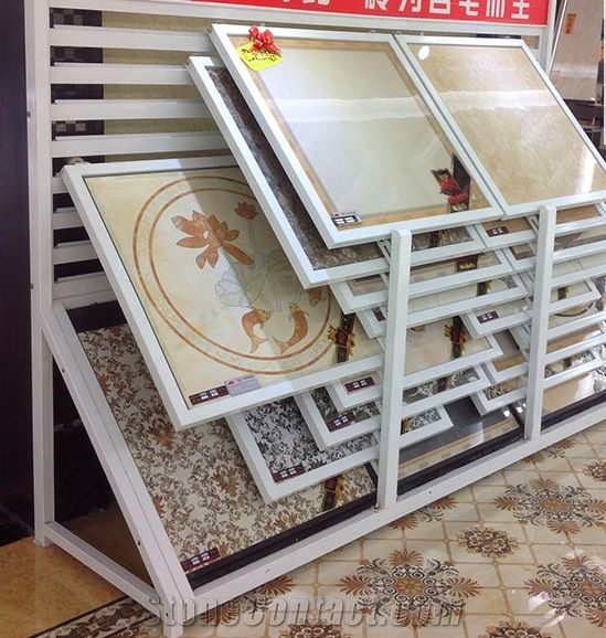 Metal Display Racks Beige Flower Stands Quartzite-Slabs Stands Ganite-Tiles Display Racks Crema-Marfil Stands Quartz-Stone Display Racks