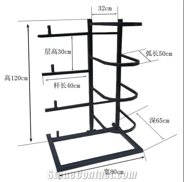 Metal Display Racks Exhibition Stand Design Ceramic Tile Shelf White-Granite Display Racks Quartz Racks Stone Display Cases