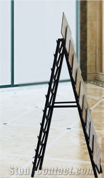 Metal Display Stand Racks Granite-Slabs Display Stands Black-Granite Displays White-Marble Stands Artificial Displays Mosaic Tile Displays